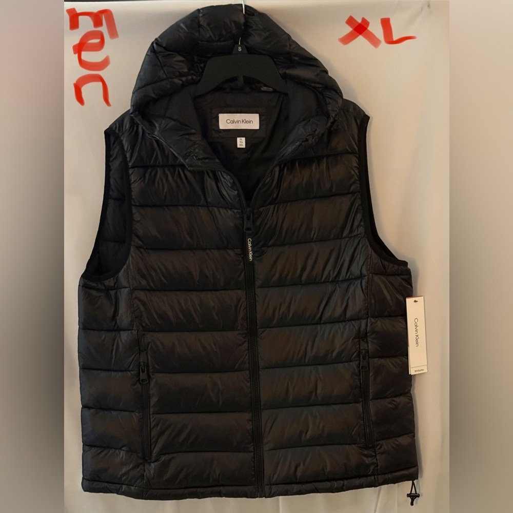 UNISEX Calvin Klein Sleek Black Hooded Vest
